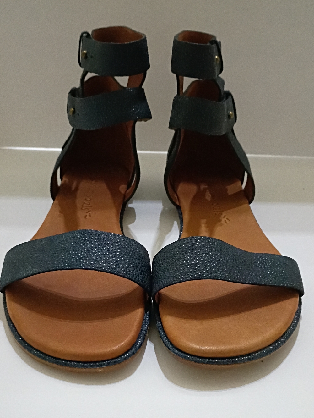 Gentle Souls Dark Teal Ankle-Strap Sandals Size 10